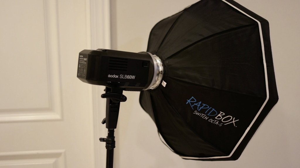 flat lay lighting and composition: a rapid box softbox 